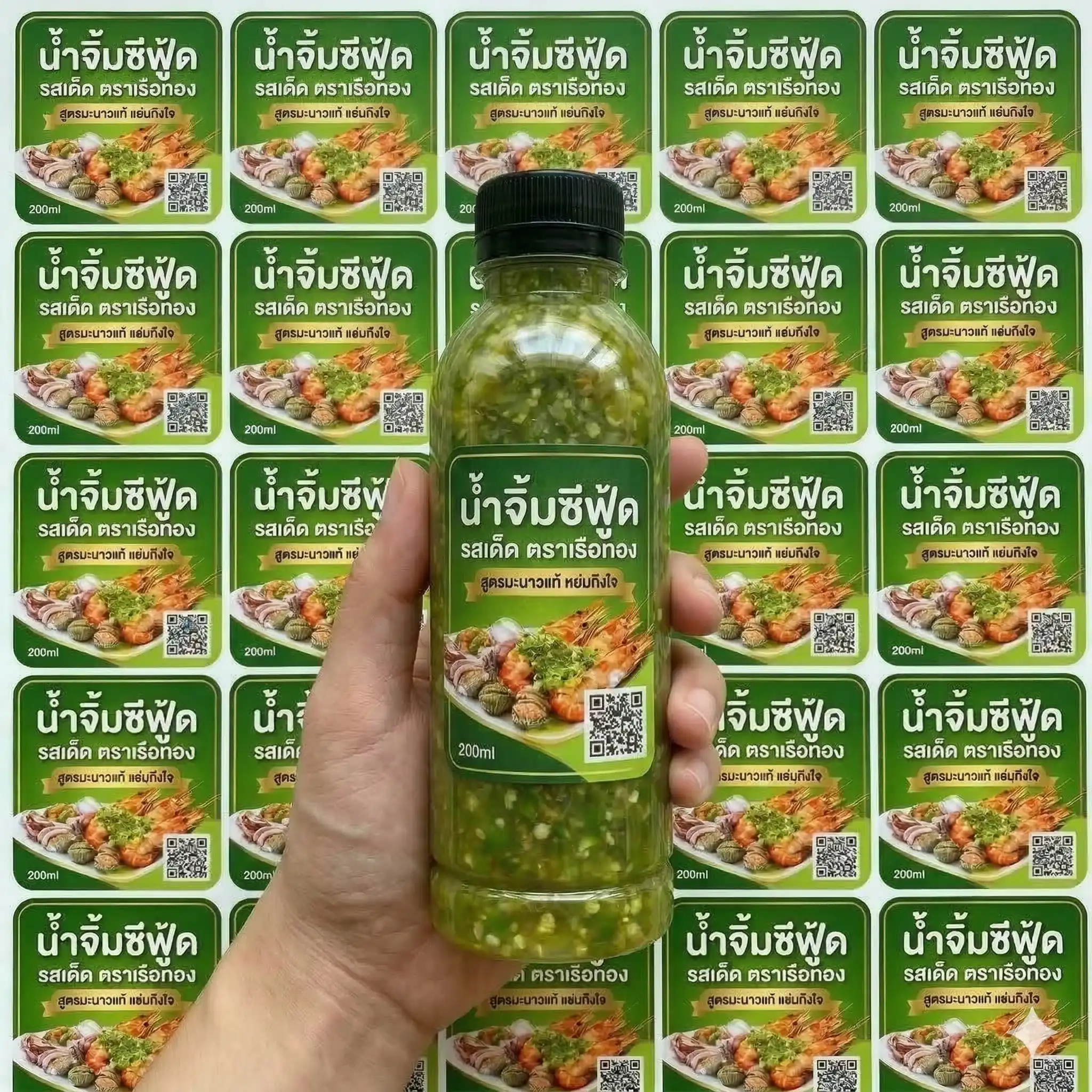 ตัวอย่างพิมพ์สติ๊กเกอร์ซีฟู้ด