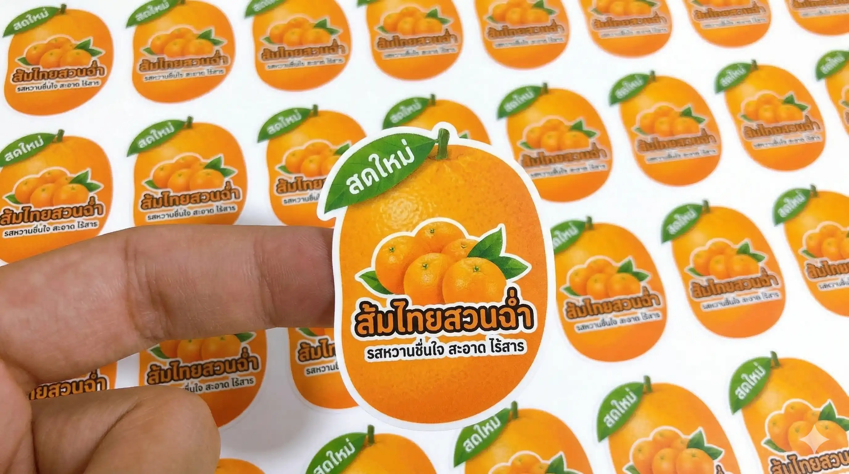 ตัวอย่างสติ๊กเกอร์ขายส้ม
