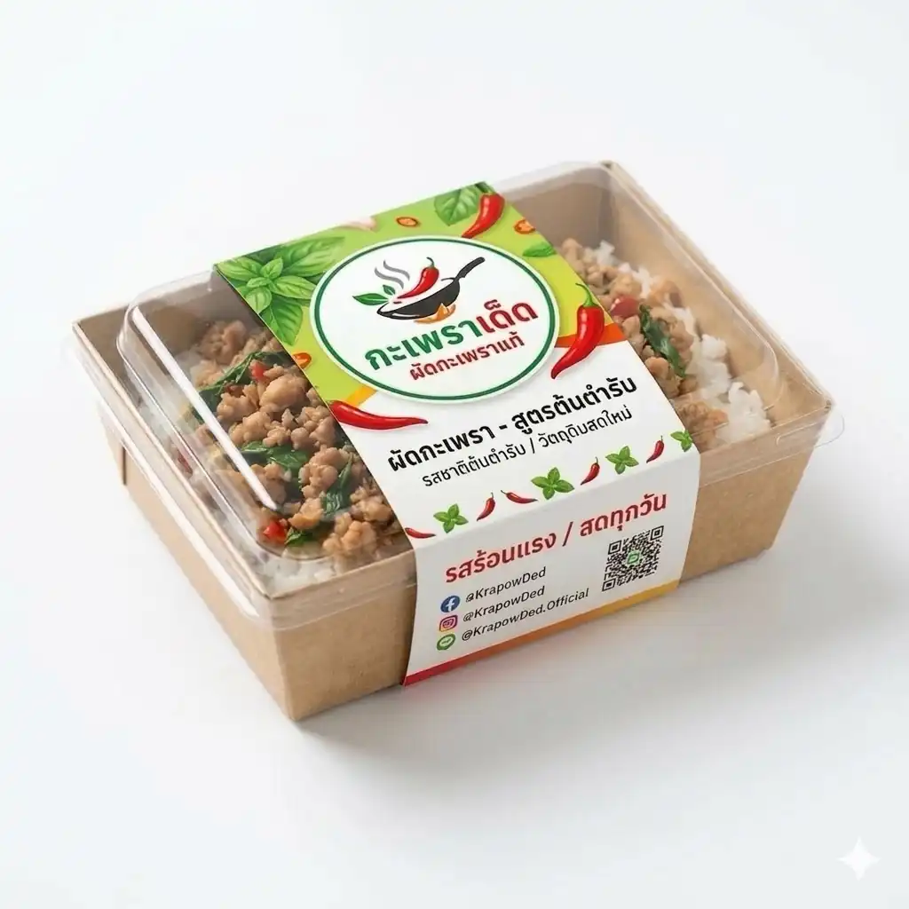 ตัวอย่างสติ๊กเกอร์คาดกล่องกระดาษ