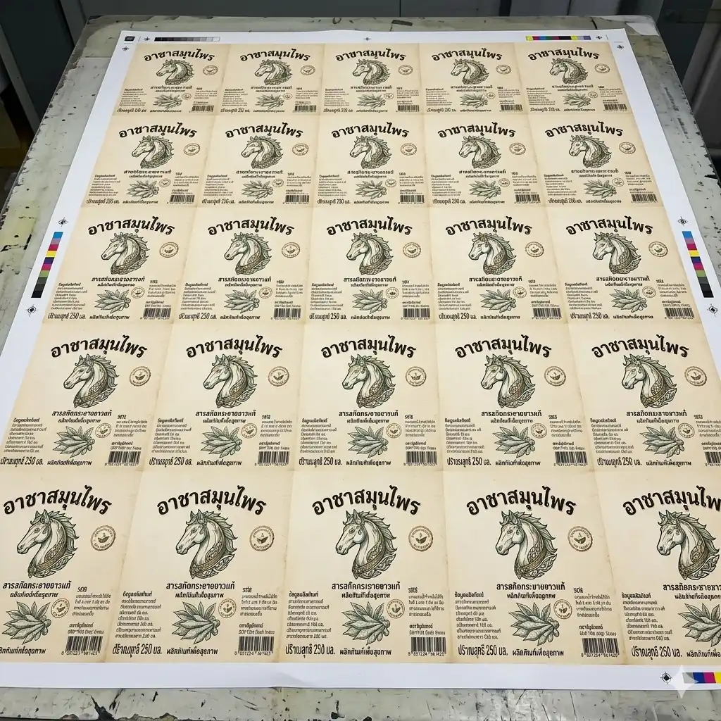 ตัวอย่างสติ๊กเกอร์ยาสมุนไพร