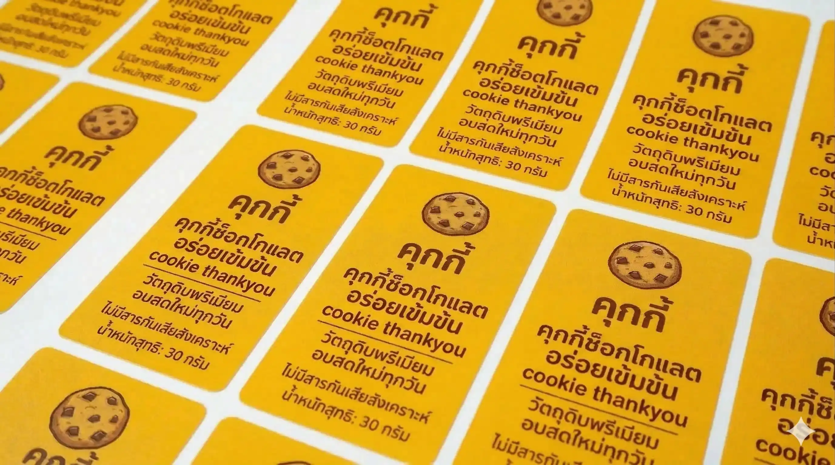 ตัวอย่างสติ๊กเกอร์ลายคุกกี้