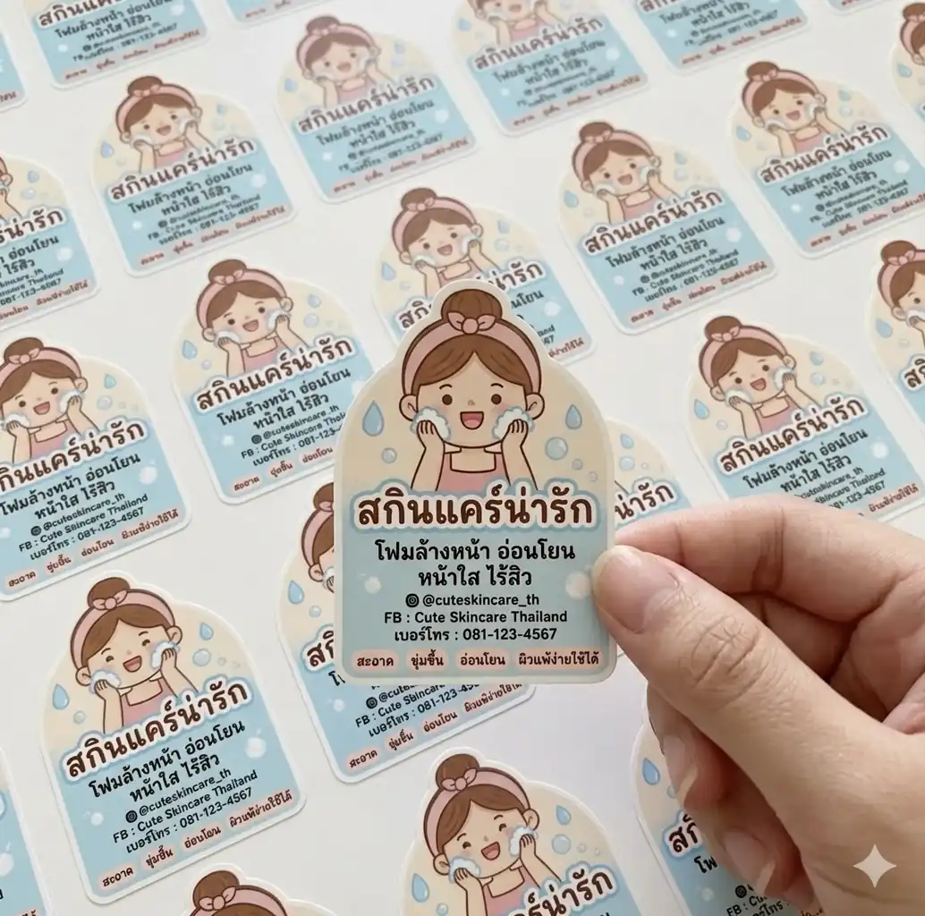 ตัวอย่างสติ๊กเกอร์สกินแคร์