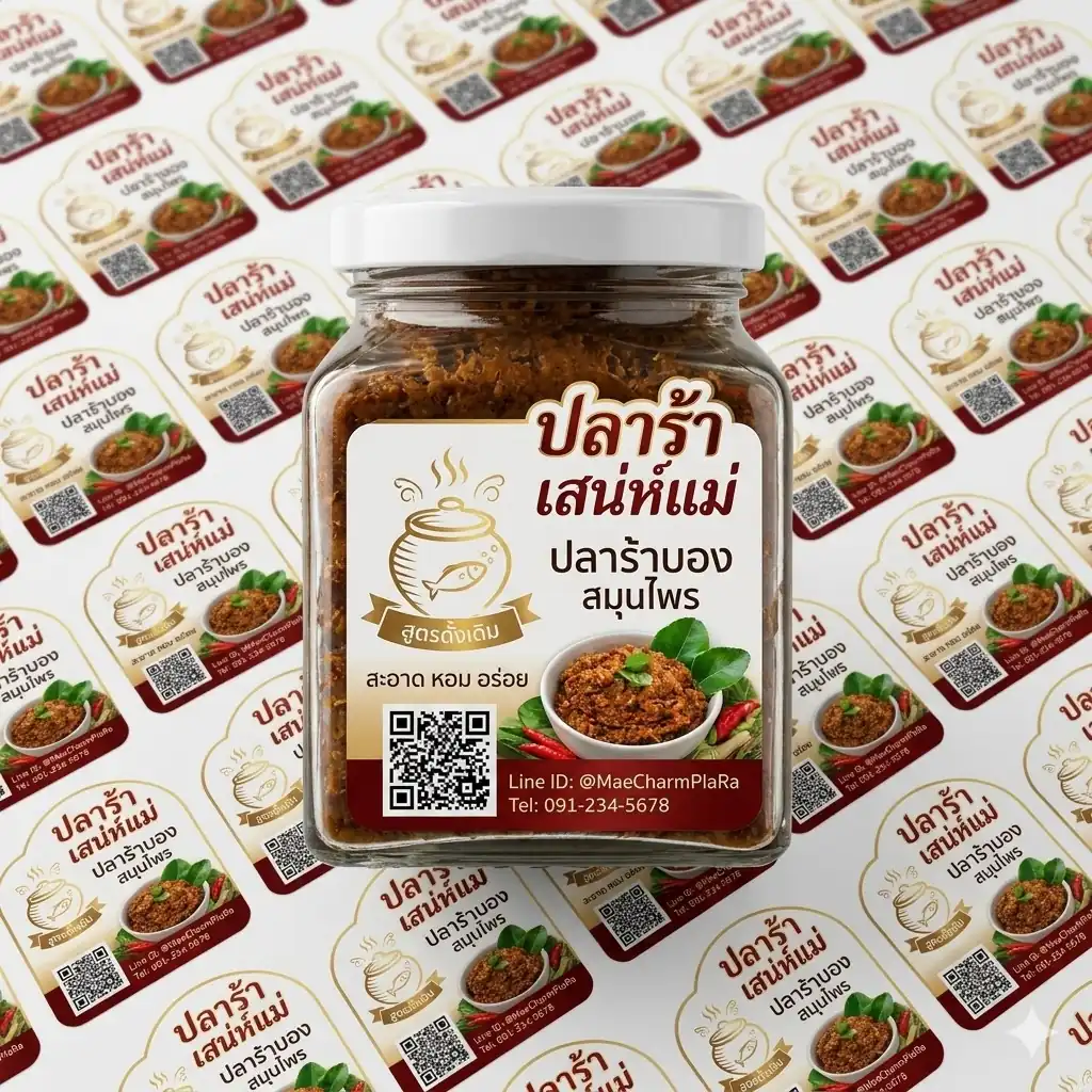 ตัวอย่างสติ๊กเกอร์โลโก้ลายปราร้าสับ