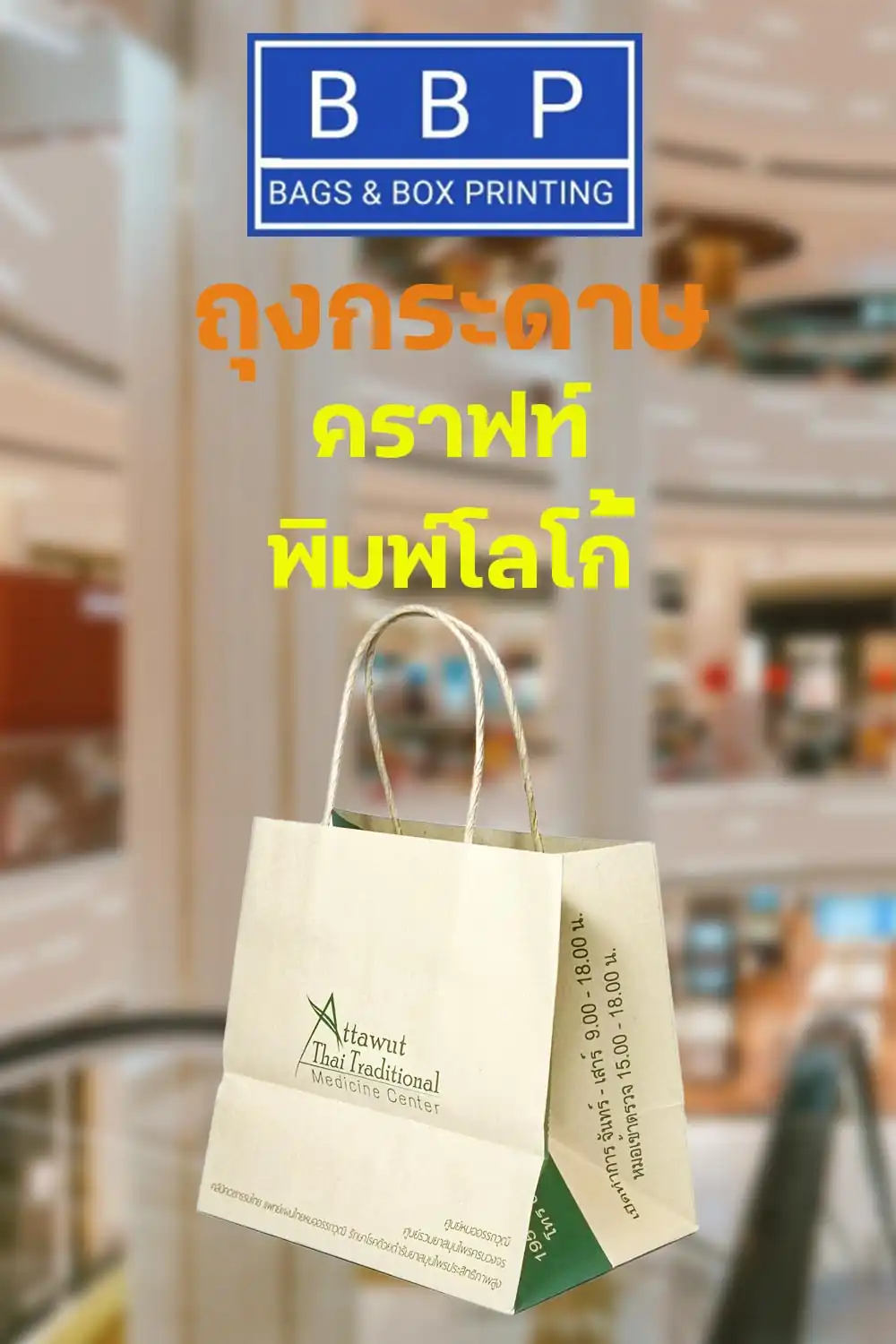 ตัวอย่าง ถุงกระดาษคราฟท์พิมพ์โลโก้